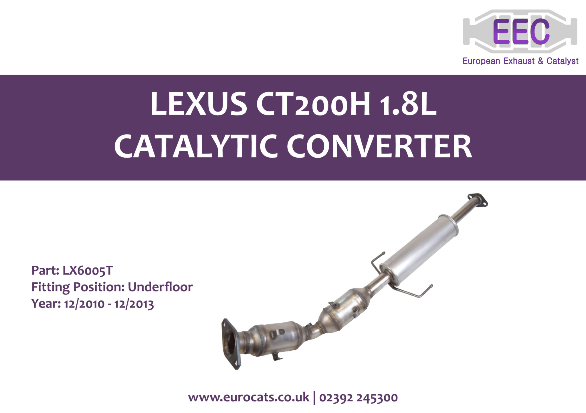 Have you seen our Lexus CT200H 1.8L Catalytic Converter? EEC