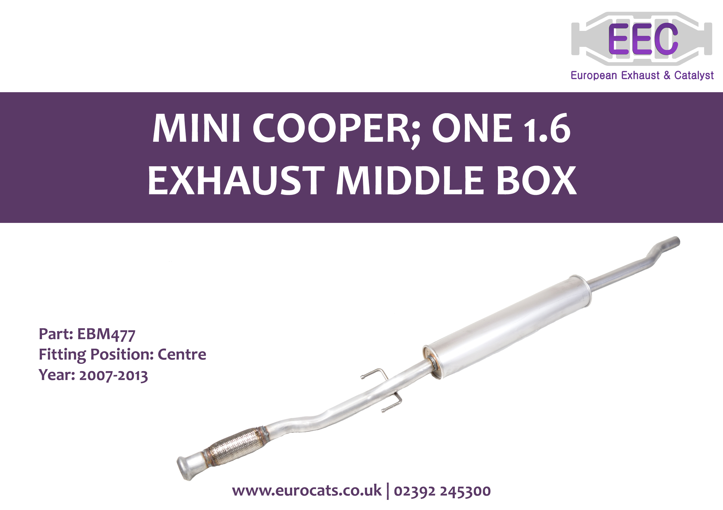 Have you seen our Mini Cooper; One 1.6 Exhaust Middle Box?